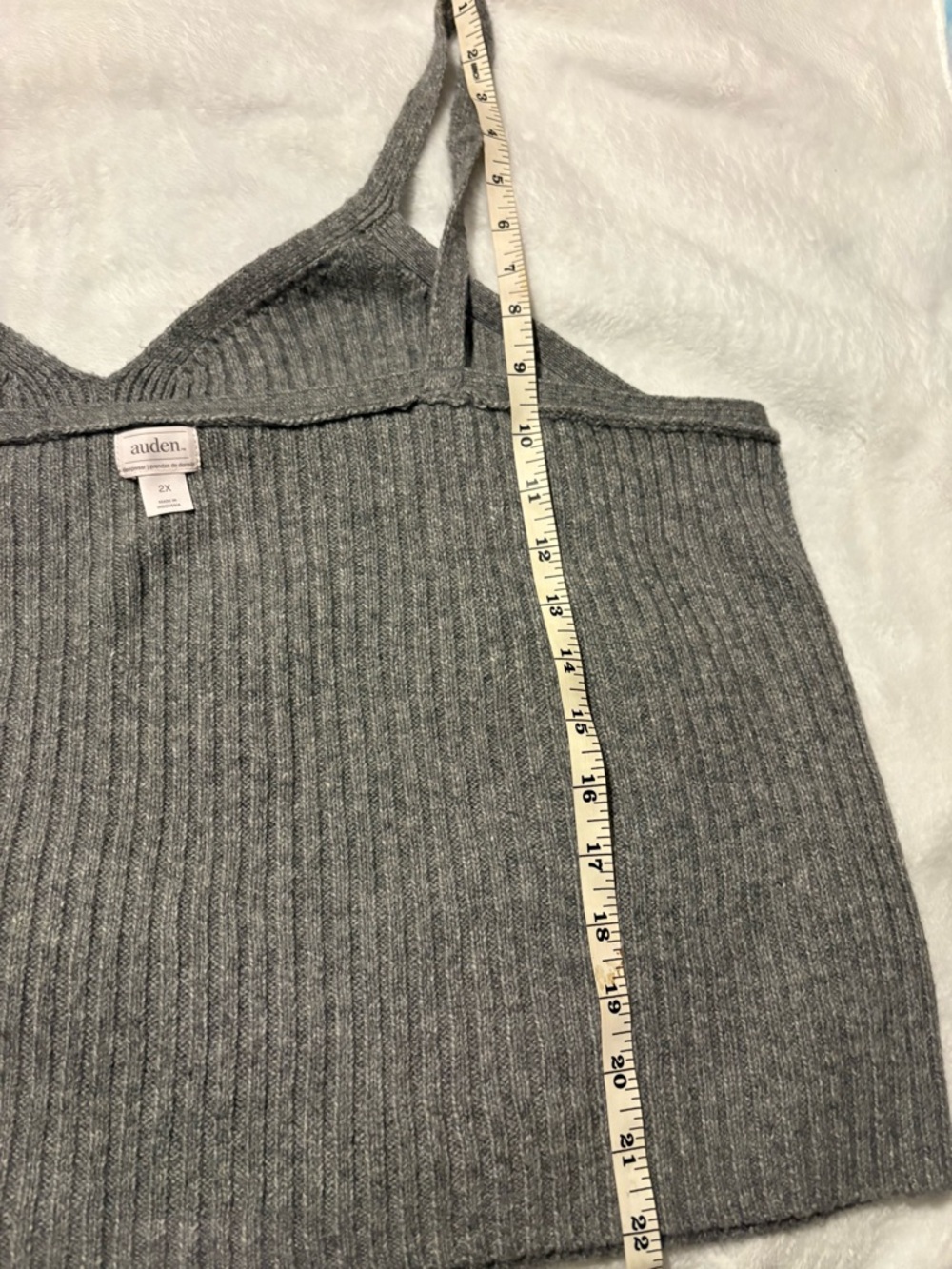 Auden Ribbed Knit Tank Top - Gray - Picture 6 of 9